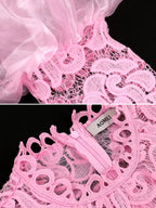 Women Lace Patchwork Party Long Sleeve Dresses