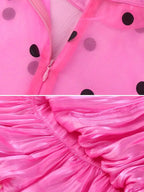 Women Sexy Polka Dot Mesh Loose Dress Plus Size