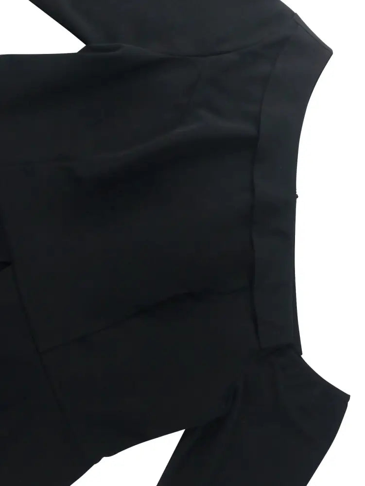 Women Skirts Sets Irregular Black Half Sleeve High Elastic Waist