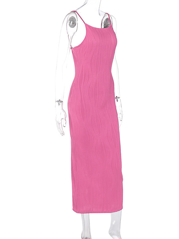3D Line Backless Back Slit Bodycon Elegant Baby Shower Maternity Maxi Dress
