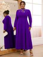 Elegant Beaded A Line Church Dress Pleated Half High Collar