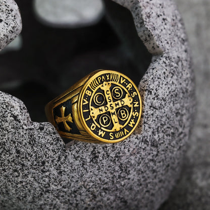 Christianartworkshop St. Benedict the Protector Ring