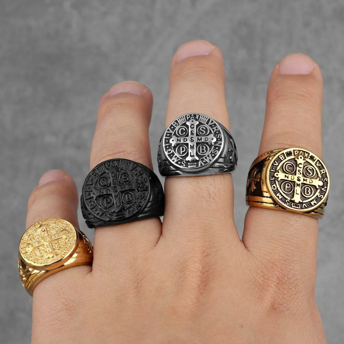 Christianartworkshop St. Benedict the Protector Ring