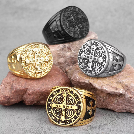 Christianartworkshop St. Benedict the Protector Ring