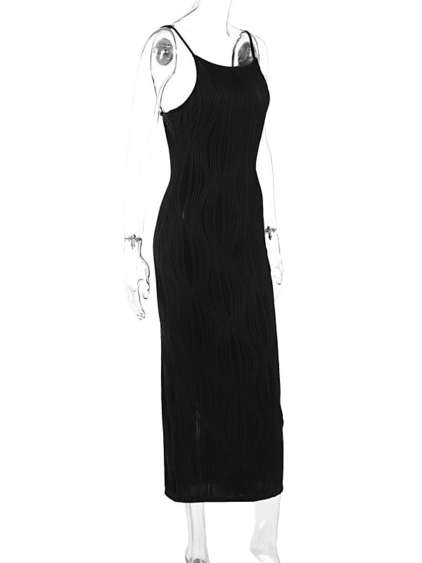 3D Line Backless Back Slit Bodycon Elegant Baby Shower Maternity Maxi Dress