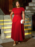 Elegant  A Line Church Dresses O Neck Pleated Cape Sleeve