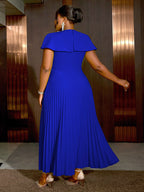 Elegant  A Line Church Dresses O Neck Pleated Cape Sleeve