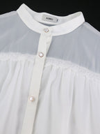 White A Line Shirt Dresses With Waist Belt Single Breasted