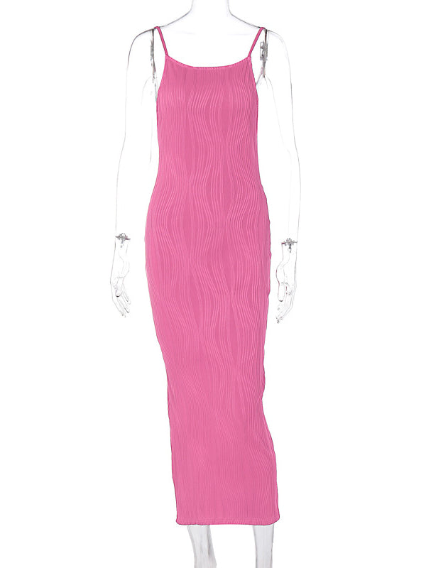 3D Line Backless Back Slit Bodycon Elegant Baby Shower Maternity Maxi Dress