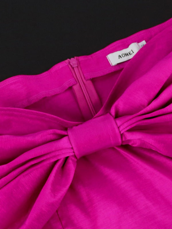 Plus Size Strapless Large Bowtie Party Mini Dress