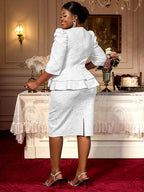 Elegant Jacquard Package Hip Dresses For Wedding Guests