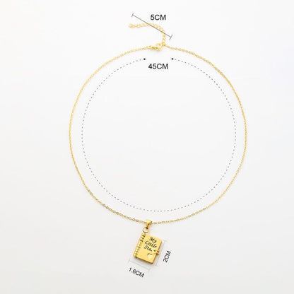 My Little Star Book Necklace – A Letter to My Daughter in a Locket, Adjustable Pendant with Message Inside, Meaningful Jewelry Gift