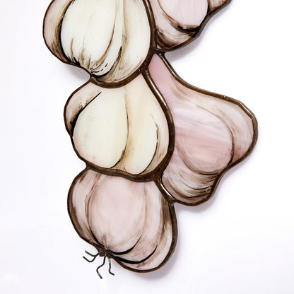 Garlic Stained glass kitchen decor sun catcher window hanging cooking place gift idea