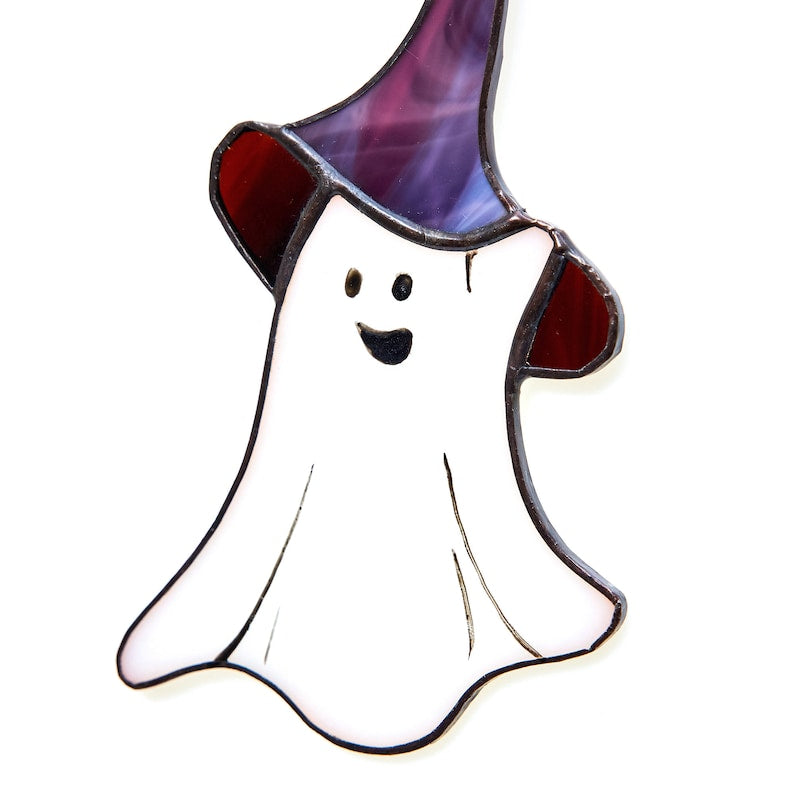 Stained Glass Halloween Ghost Suncatcher: Spooky Window Decor