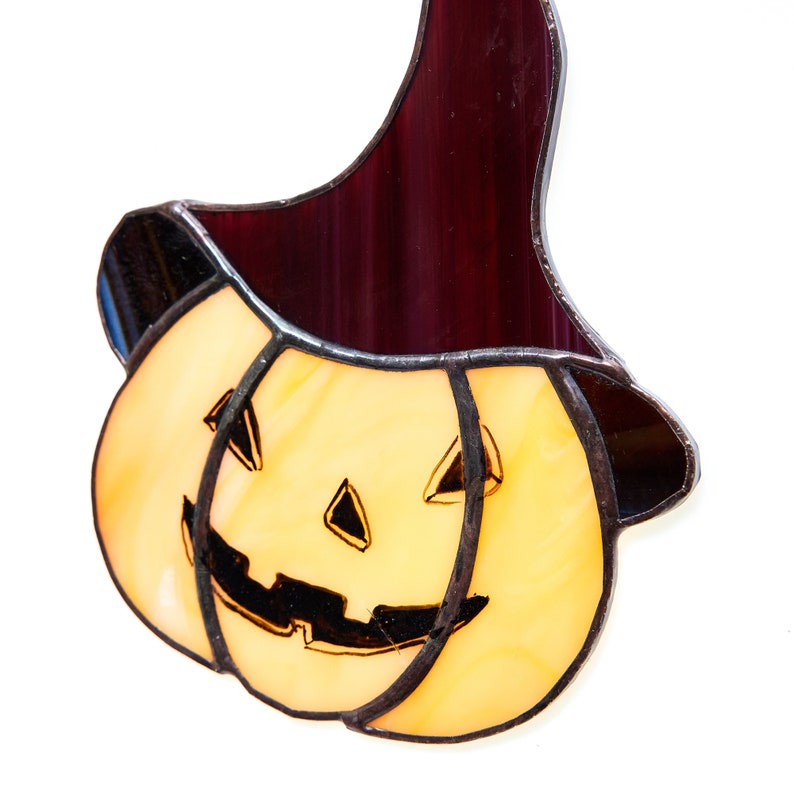 Stained Glass Halloween Pumpkin Suncatcher: Spooky Window Decor