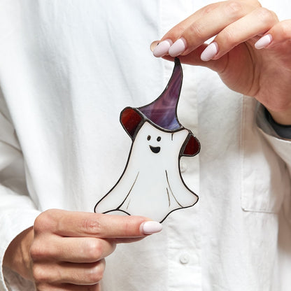 Stained Glass Halloween Ghost Suncatcher: Spooky Window Decor