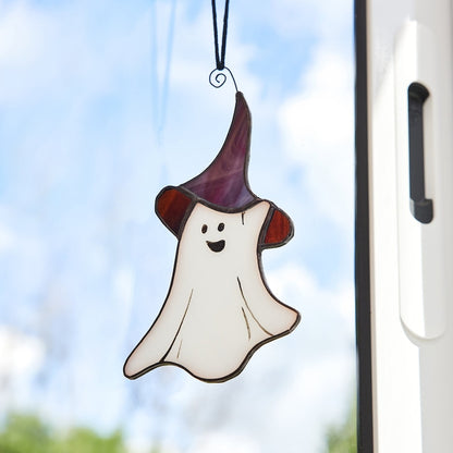 Stained Glass Halloween Ghost Suncatcher: Spooky Window Decor