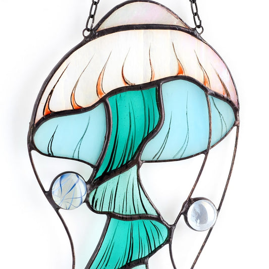 Jellyfish Stained glass sun catcher window hanging home decor ocean sea lover