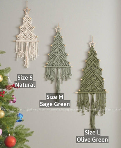 Macrame Christmas Tree, Gift For Family, Holiday Tree, Boho Holiday Gift, Christmas Presents, Unique Xmas Tree, Macrame Home Decor X32