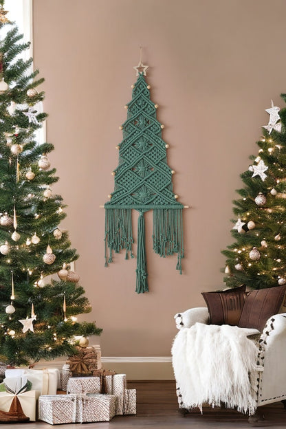 Macrame Christmas Tree, Gift For Family, Holiday Tree, Boho Holiday Gift, Christmas Presents, Unique Xmas Tree, Macrame Home Decor X32