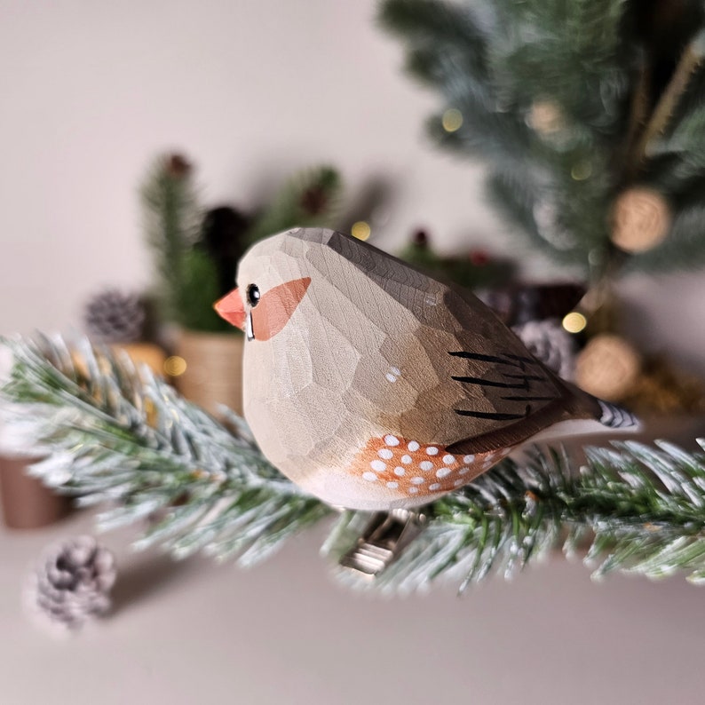 Handmade Clip-On Bird Ornaments: Colorful Christmas Tree Decorations