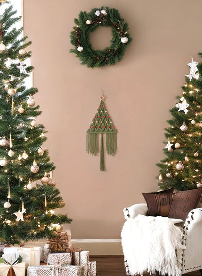 Macrame Christmas Tree, Gift For Family, Holiday Tree, Boho Holiday Gift, Christmas Presents, Unique Xmas Tree, Macrame Home Decor X64