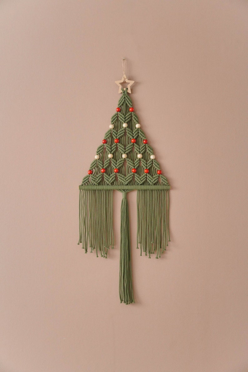 Macrame Christmas Tree, Gift For Family, Holiday Tree, Boho Holiday Gift, Christmas Presents, Unique Xmas Tree, Macrame Home Decor X64