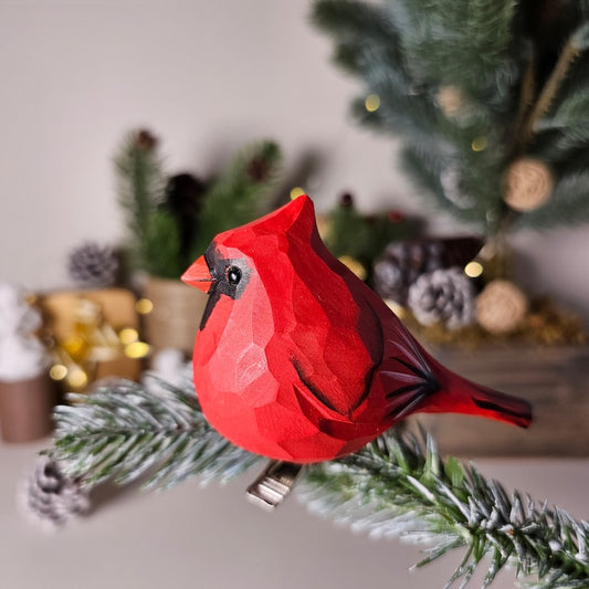 Handcrafted Clip-On Bird Ornament: Vibrant Christmas Tree Decoration