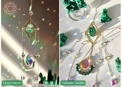 Sun Catcher for Window Hanging, Healing Crystal Suncatcher, Christmas Gift for Her Birthday Gift, Wall Decor Boho Room Decor, Rainbow Maker
