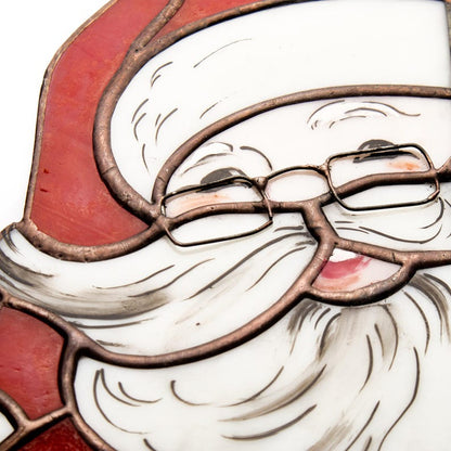 Stained Glass Santa Claus – Christmas Window Corner Decor, Holiday Santa Sun Catcher