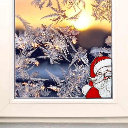 Stained Glass Santa Claus – Christmas Window Corner Decor, Holiday Santa Sun Catcher
