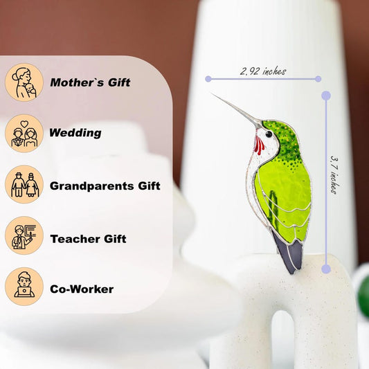 Stained Glass Hummingbird Suncatcher: Pot Decor, Light Catcher