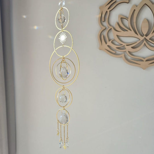 Large Crystal Suncatcher – Intense Rainbow Maker for Window – Celestial Boho Home Decor – Unique Gift – Handmade in France