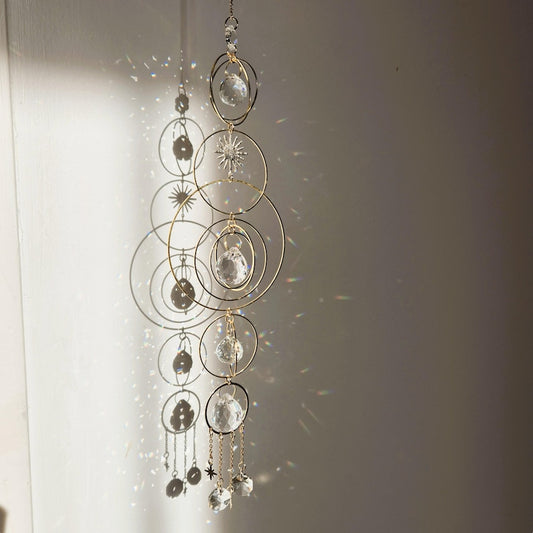 Large Crystal Suncatcher – Intense Rainbow Maker for Window – Celestial Boho Home Decor – Unique Gift – Handmade in France