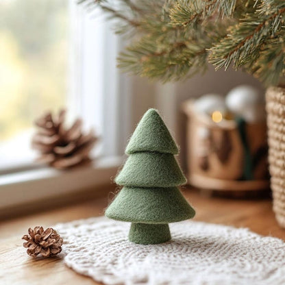 Handmade Wool Felt Christmas Tree: Mini Holiday Desk Decor