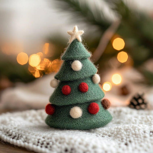 Handmade Wool Felt Christmas Tree: Mini Holiday Desk Decor