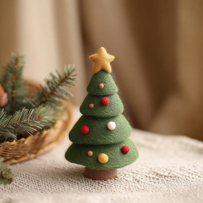 Handmade Wool Felt Christmas Tree: Mini Holiday Desk Decor