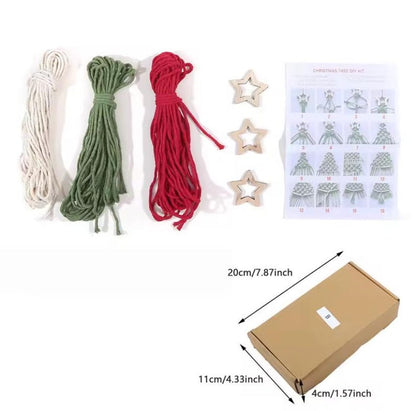 DIY Christmas Tree Macrame Kit – Cotton Rope Ornament | Boho Christmas Wall Hanging Decoration Supplies