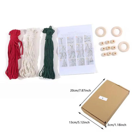 DIY Christmas Tree Macrame Kit – Cotton Rope Ornament | Boho Christmas Wall Hanging Decoration Supplies