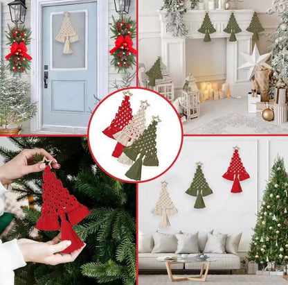DIY Christmas Tree Macrame Kit – Cotton Rope Ornament | Boho Christmas Wall Hanging Decoration Supplies