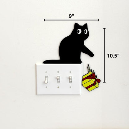 Black Cat Decor | Christmas Wall Decor | Cat Door Corner | Funny Christmas Decor | Christmas Cat Decoration | Door Frame Cat