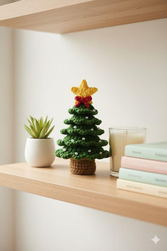 Handmade Crochet Christmas Tree – Amigurumi Holiday Decor, Cute Desk Ornament, Festive Gift, Soft Yarn Xmas Decoration