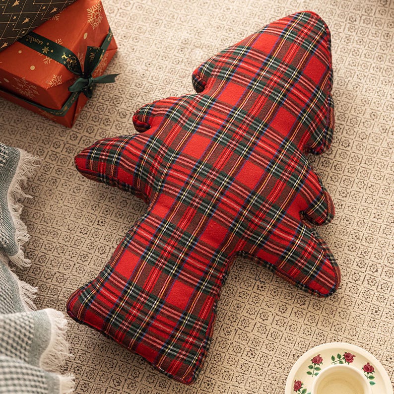 Christmas Tree Shaped Pillow, Holiday Decorative Pillow, Christmas Pillow, Christmas Home Gift, Sofa Pillow