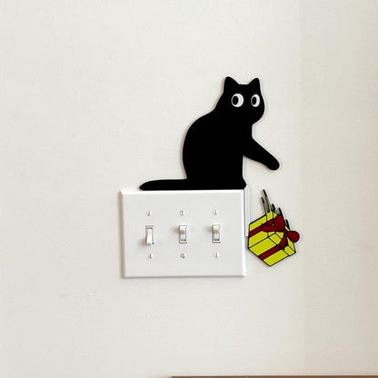 Black Cat Decor | Christmas Wall Decor | Cat Door Corner | Funny Christmas Decor | Christmas Cat Decoration | Door Frame Cat