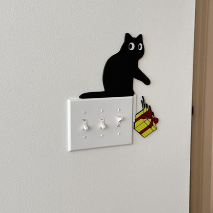 Black Cat Decor | Christmas Wall Decor | Cat Door Corner | Funny Christmas Decor | Christmas Cat Decoration | Door Frame Cat