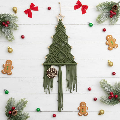 Macrame Christmas Tree, Gift For Family, Holiday Tree, Boho Holiday Gift, Christmas Presents, Unique Xmas Tree, Macrame Home Decor X32