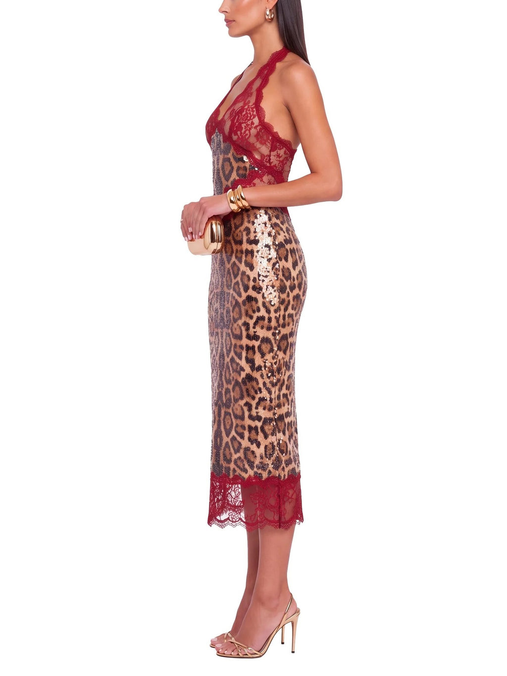 Lace Leopard Midi Dress