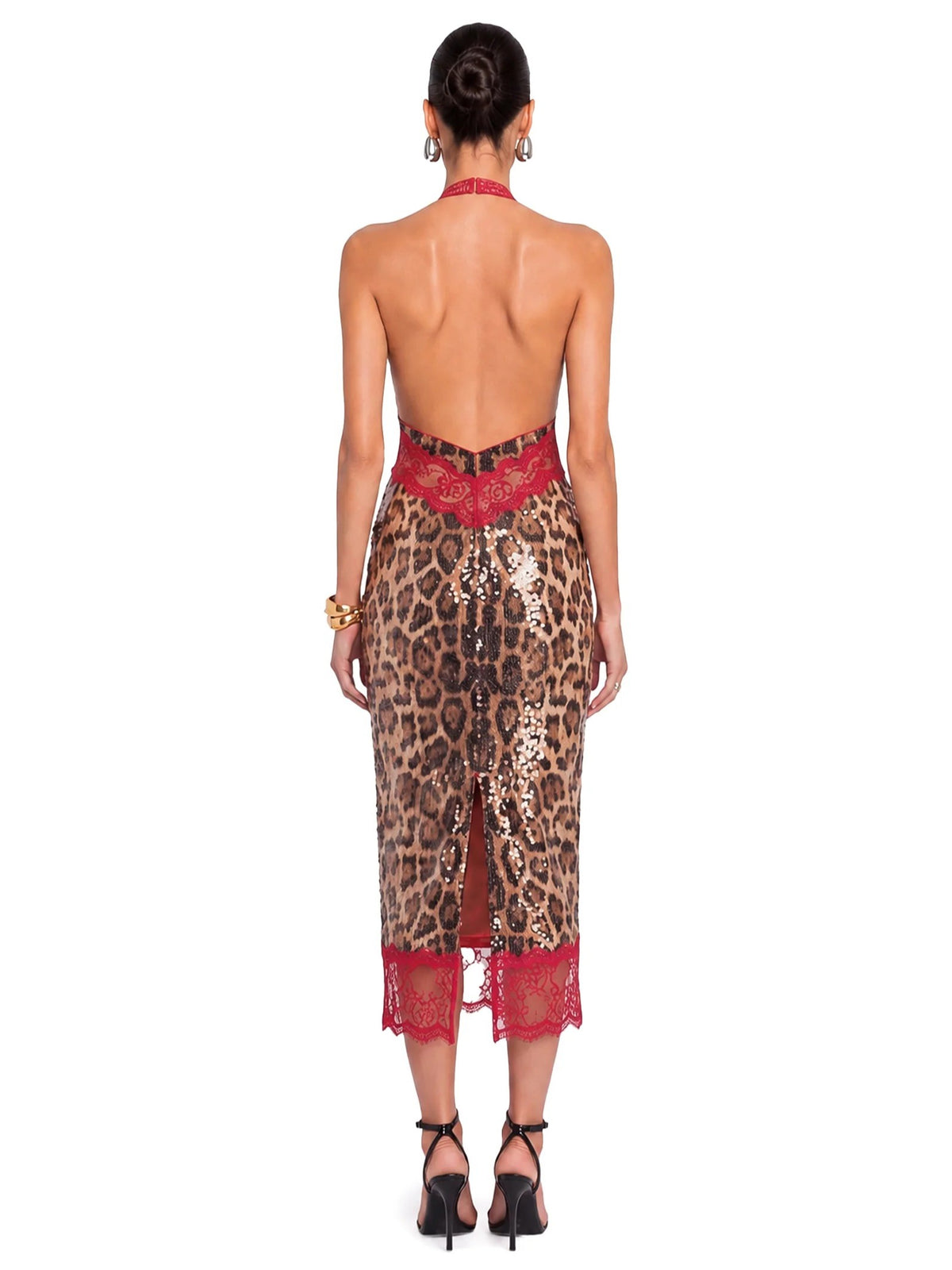 Lace Leopard Midi Dress