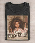 Black Washed Doll Messy Hair Low Maintenance Graphic Tee