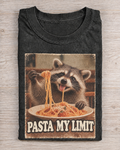 Black Washed Raccoon Pasta My Limit Graphic Tee